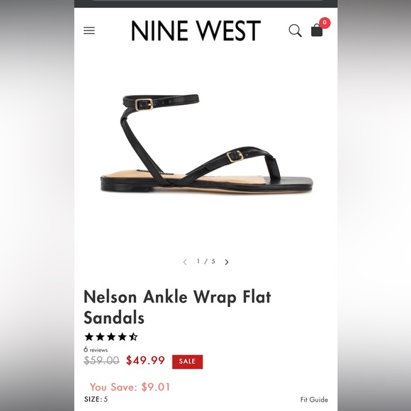 NEW Women’s size 9 1/2 Nine West sandals. Sent wrong size box, these are 9 1/2! - Picture 4 of 6